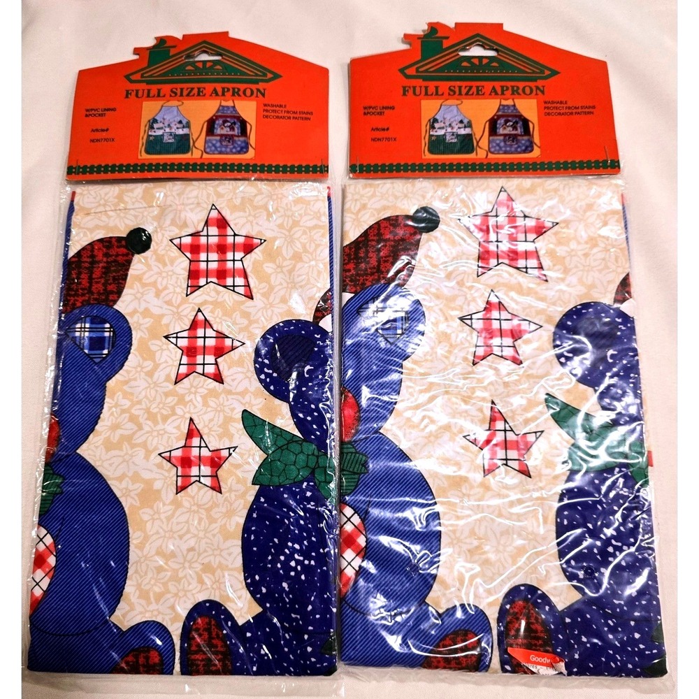 90s VTG Christmas Aprons CHARMING HOME 2 PACKS WITH 2  4 Aprons‎ Total